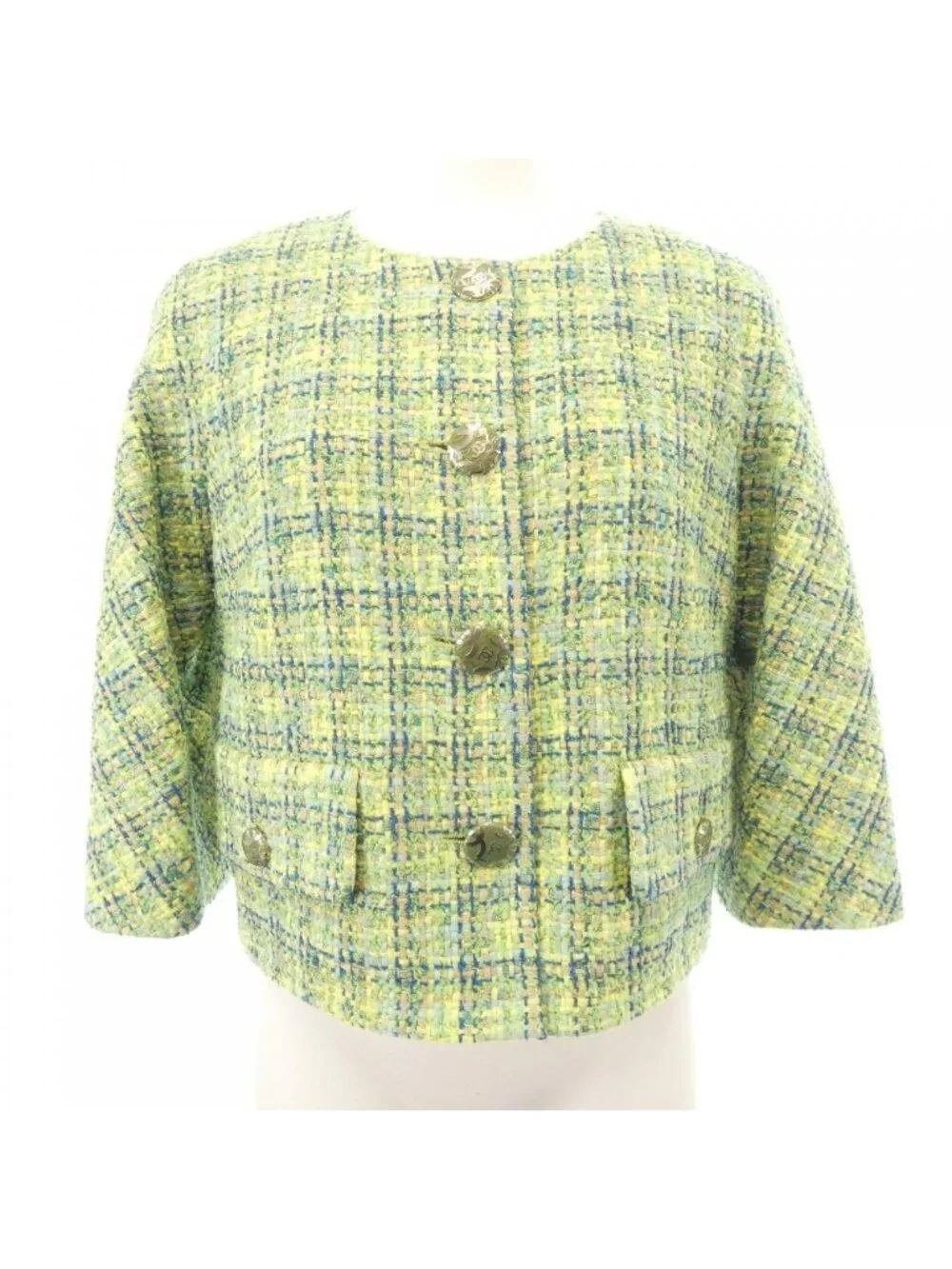 Chanel Collarless Jacket Blue